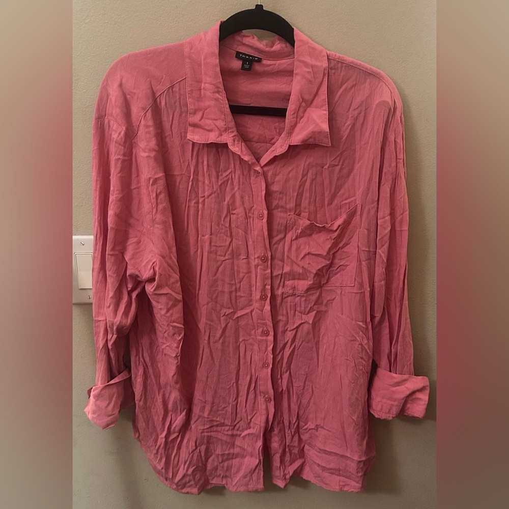 Drop Shoulder Button-Front Shirt torrid size 1